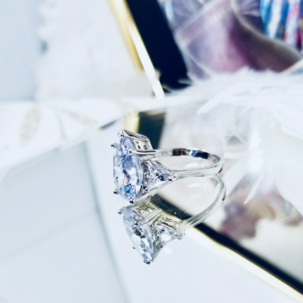 💍7CT PEAR DIAMOND & 1CT TRILLIONS SIDES💍5,6,7,8 - Picture 5 of 8